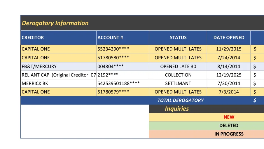 Active client 2 accounts list